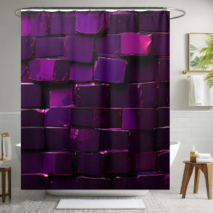 Dark Purple Sequin Shower Curtain