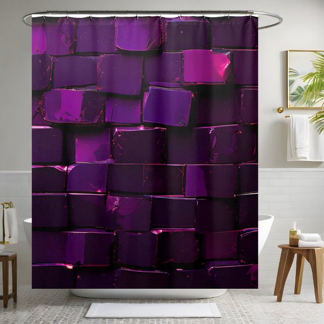 Dark Purple Sequin Shower Curtain (Creator Uploaded)