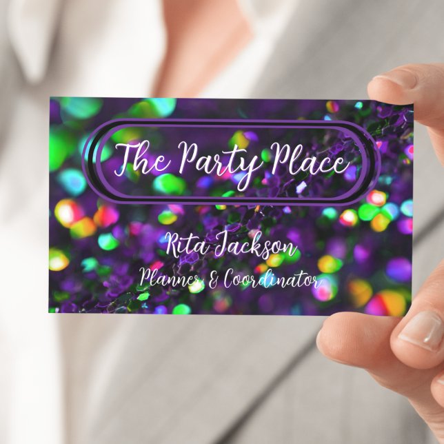 Dark Purple Sparkling Business Card (Creator Uploaded)