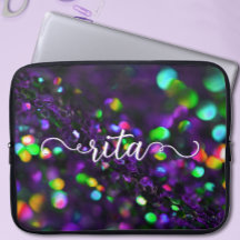Dark Purple Sparkling Laptop Sleeve