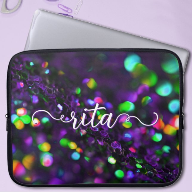Dark Purple Sparkling Laptop Sleeve (Creator Uploaded)