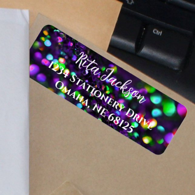 Dark Purple Sparkling Return Address Labels (Creator Uploaded)