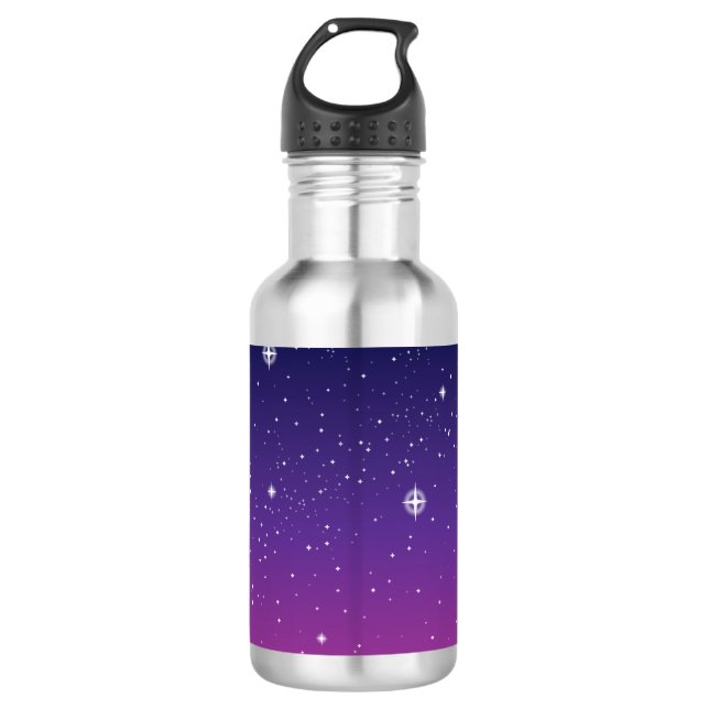 Dark Purple Starry Night Sky 532 Ml Water Bottle (Front)