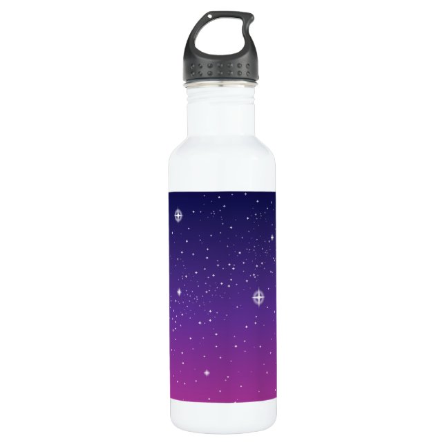 Dark Purple Starry Night Sky 710 Ml Water Bottle (Front)