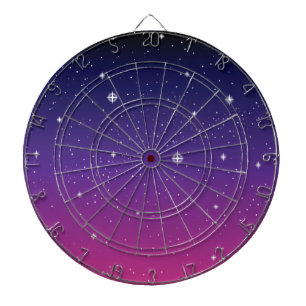 Dark Purple Starry Night Sky Dartboard