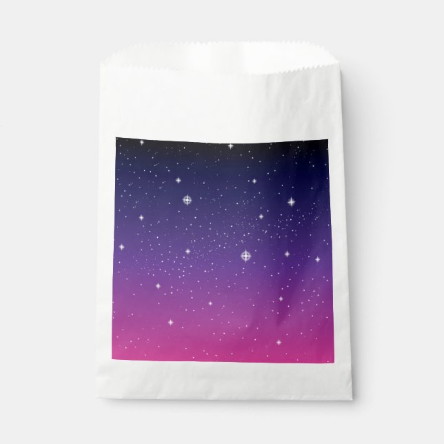 Dark Purple Starry Night Sky Favour Bags (Front)