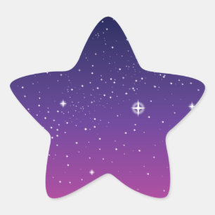Dark Purple Starry Night Sky Star Sticker
