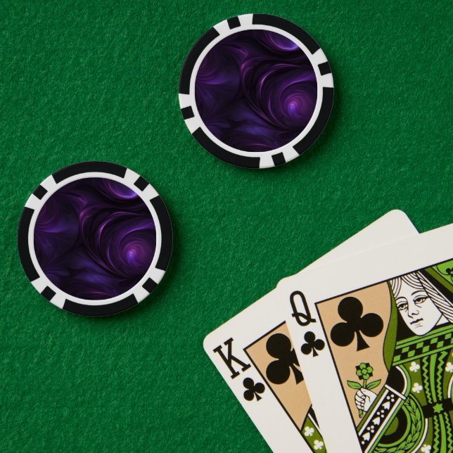 Dark Purple Swirl Design Poker Chips (Poker Table (Double))