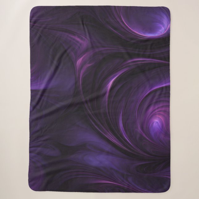 Dark Purple Swirl Design Sherpa Blanket (Front)