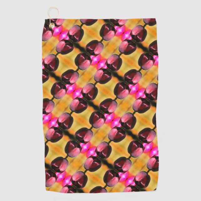 Dark Purple Tulip Flower Abstract Pattern     Golf Towel (Front)