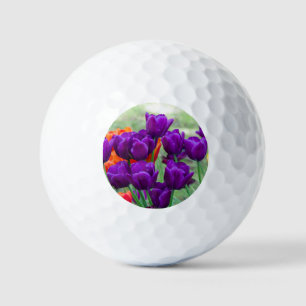 Dark purple tulips jigsaw golf balls