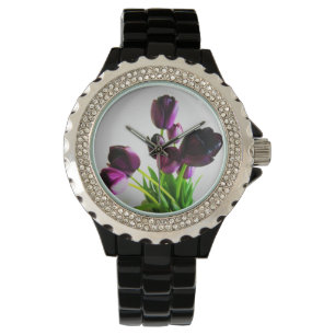 Dark Purple Tulips Watch
