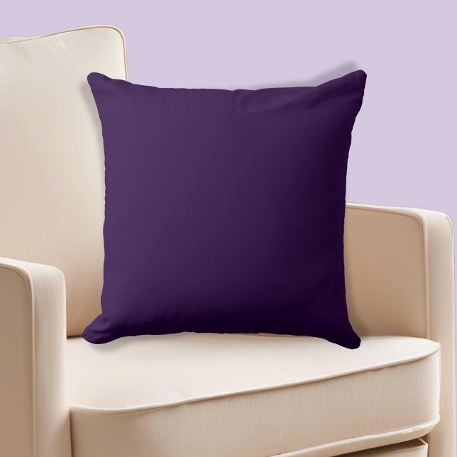 Dark Purple Uni-coloured Violet  Cushion (Dark Purple Uni-colored Violet Throw Pillow)