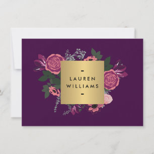 Dark Purple Vintage Modern Floral Gift Certificate