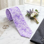 Dark Purple Violet White Floral Paisley Pattern Tie<br><div class="desc">Unique neck tie with contemporary violet, purple and white flowers paisley motif on a white background. Ornate, elegant and funky hipster design for the fancy artistic fashion diva, popular hip trendsetter, vintage retro or nouveau deco art style motif lover. Unique, pretty, decorative, fashionable and trendy design for the professional and...</div>