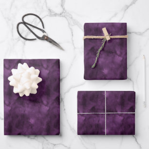 Dark Purple Watercolor Wrapping Paper Sheet