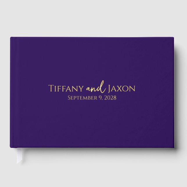 Dark Purple Wedding With Real Guest Book (Front)