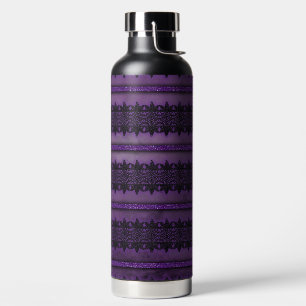 DARK PURPLE WITH BLACK HALLOWEEN LACE PATTERNS WATER BOTTLE