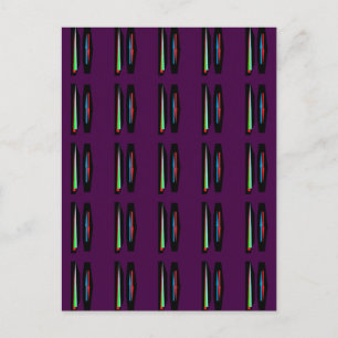Dark purple with deep colours stripes postcard