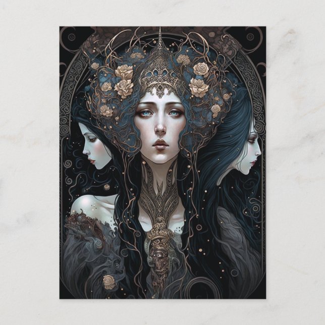 Dark Queen Fantasy Art Postcard (Front)
