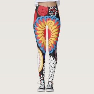 Dark Radiance: Bright Circular Pattern Leggings