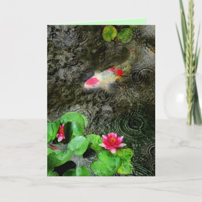dark rain, Koi greeting cards (Front)