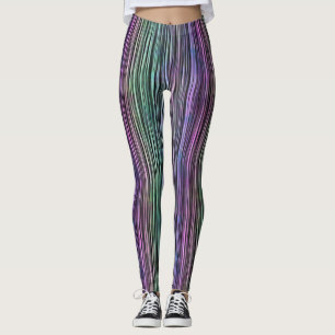dark rainbow brush stroke stripes : leggings