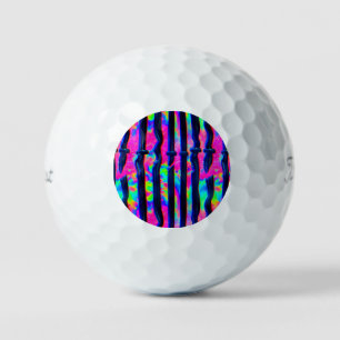 Dark Rainbow Glitch Bars Golf Balls