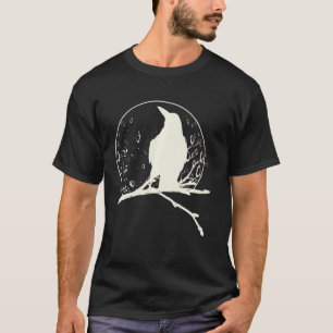 Dark Raven Silhouette Gift design for Crow Raven F T-Shirt