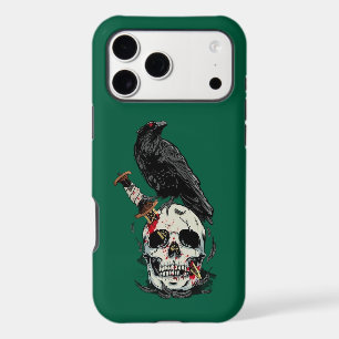 Dark Raven & Skull Gothic iPhone Case Spooky Hor