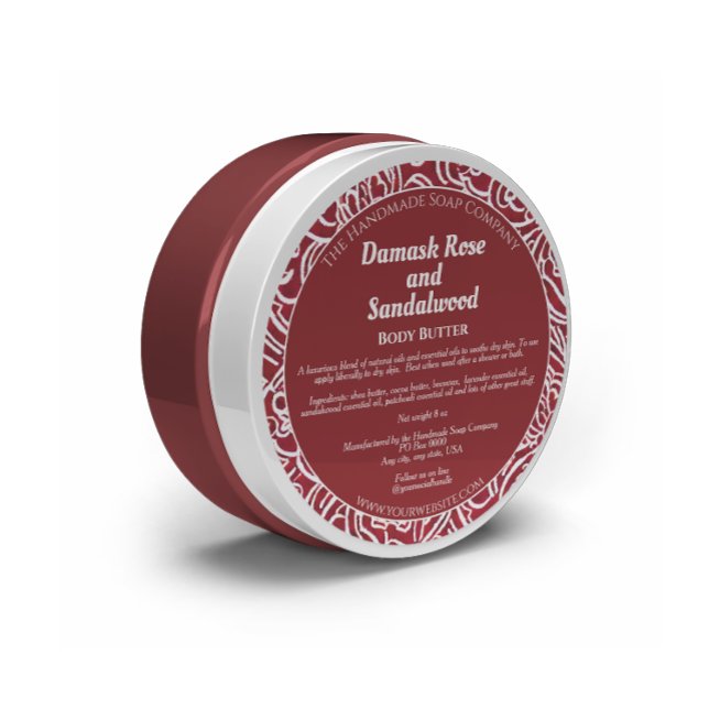 Dark Red Abstract Cosmetics Jar Label (Creator Uploaded)