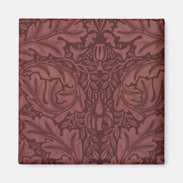 Dark Red Acanthus Leaves (by William Morris) Magnet (Front)