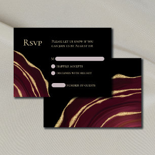 Dark red agate RSVP card