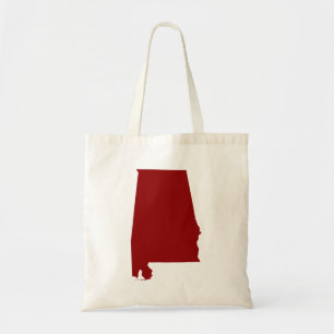 Dark Red Alabama Shape Tote Bag