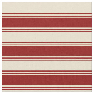 Dark Red and Beige Coloured Stripes Pattern Fabric