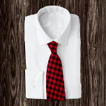 Dark Red and Black Buffalo Plaid Tie, Rustic Tie<br><div class="desc">Neck Tie: Rustic fashion tie featuring red and black buffalo plaid pattern</div>