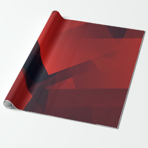 Dark Red and Black Square Pattern Wrapping Paper