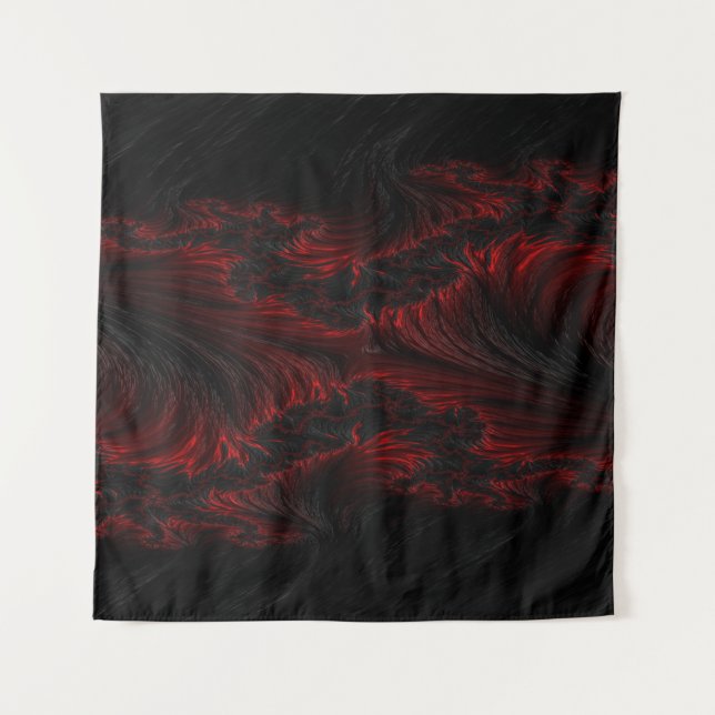 Dark red and black waves hd wallpaper tapestry (Front)
