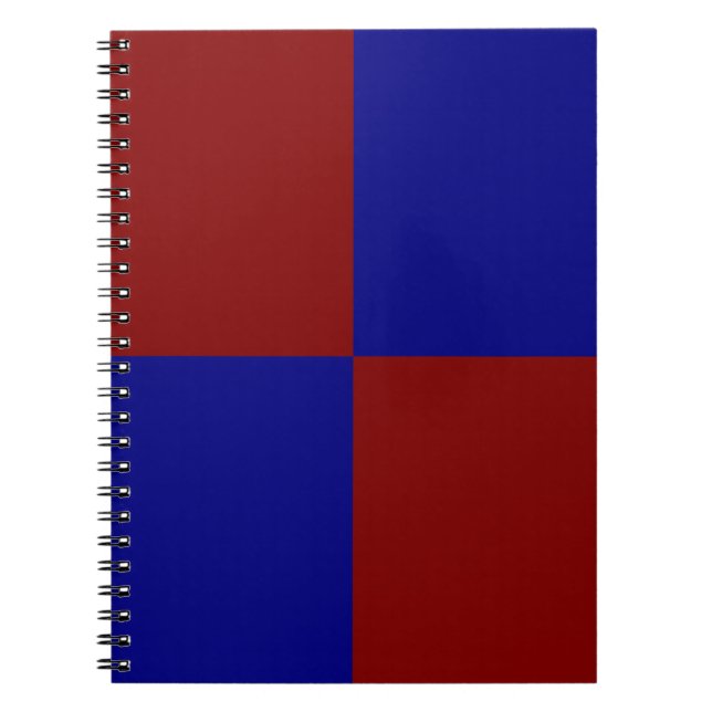 Dark Red and Blue Rectangles Notebook (Front)