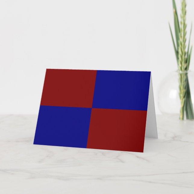 Dark Red and Blue Rectangles Thank You Card (Front)