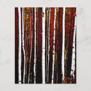 Dark Red and Gold Birch Forest Scrapbook Paper