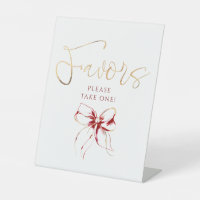 Dark Red and Gold Bow Bridal Shower Favors