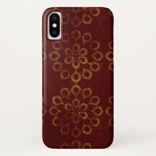 Dark Red and Gold Flower Pattern Case-Mate iPhone Case