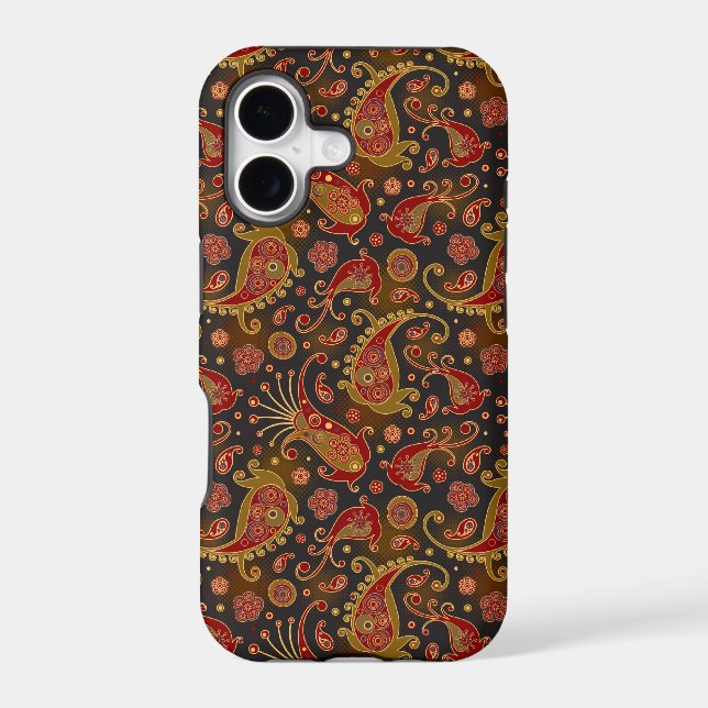Dark Red and Gold Paisley Pattern (Back)