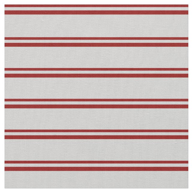 Dark Red and Light Grey Coloured Lines Fabric (Close Up)