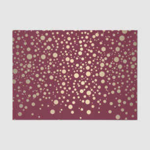 Dark Red and Metallic Gold Confetti Tissue Paper