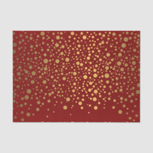Dark Red and Metallic Gold Confetti Tissue Paper