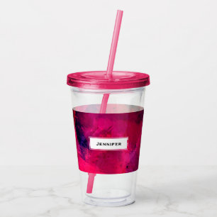 Dark Red and Purple Bold & Modern Abstract Acrylic Tumbler