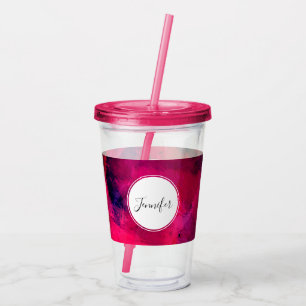 Dark Red and Purple Bold & Modern Abstract Acrylic Tumbler