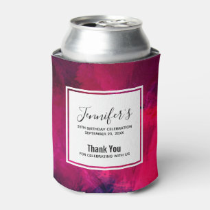 Dark Red and Purple Bold Modern Abstract Birthday Can Cooler